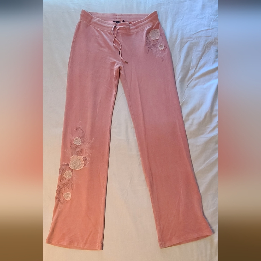 Vertigo Paris Pink Track Pants with Lace Detail
